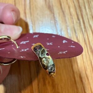 Gold Multi-Stone Hoop Earrings